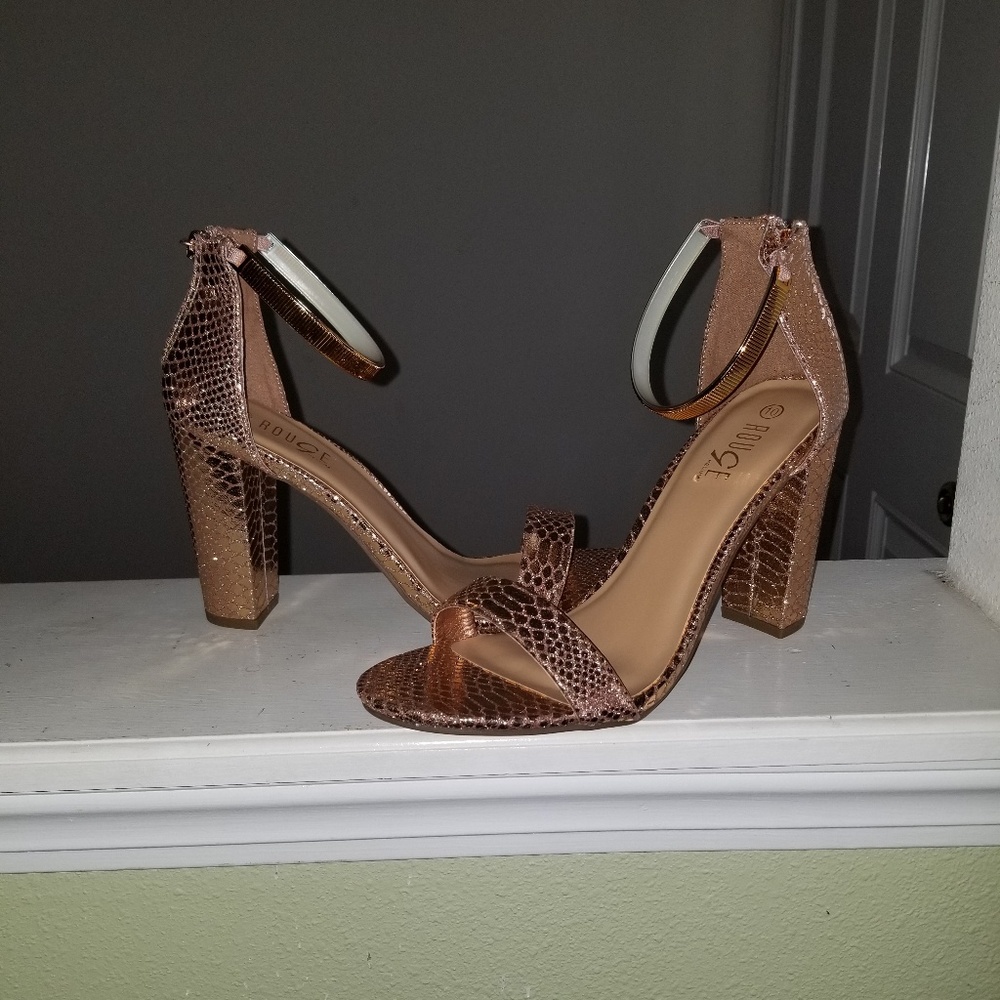Rose Gold Chunky Heels
